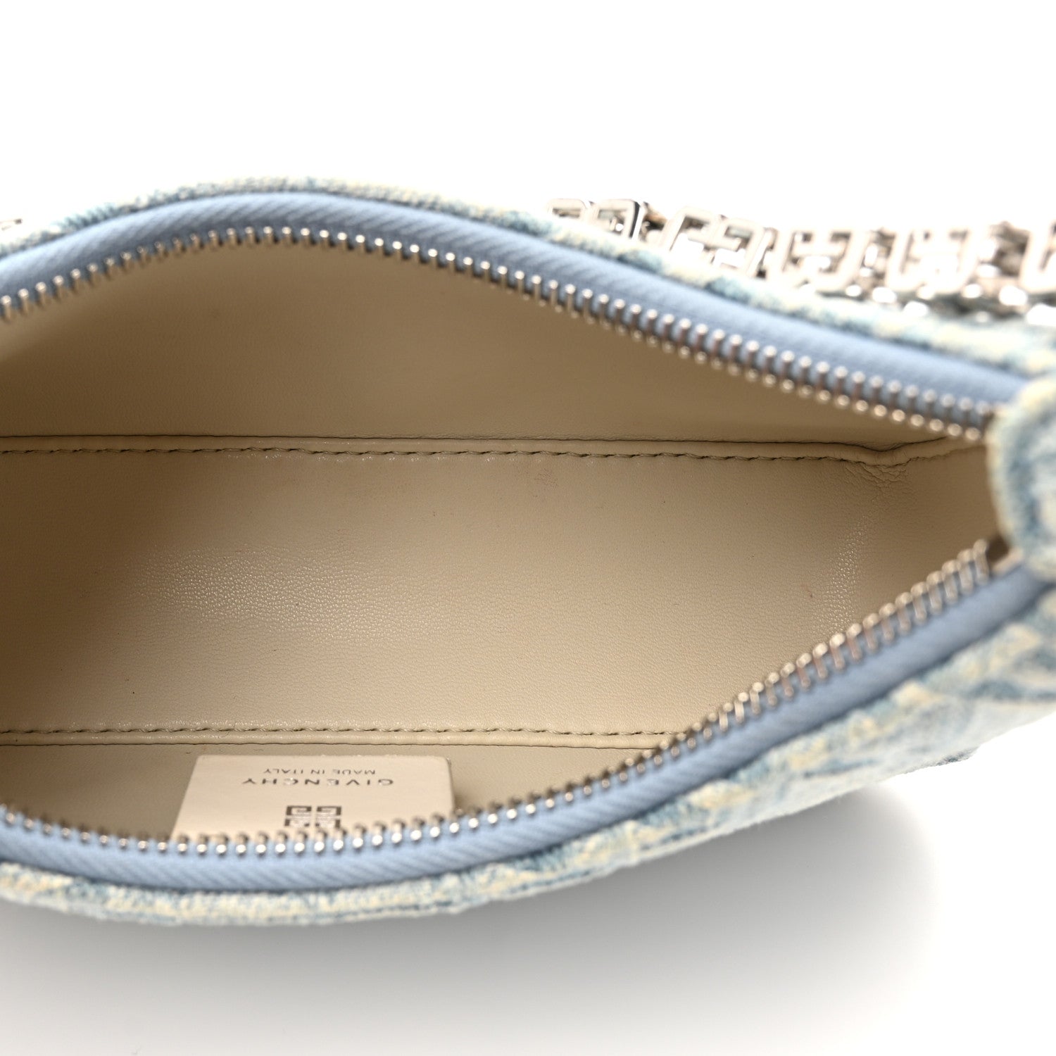 Givenchy Denim Mini Moon Cut Out Shoulder Bag Blue