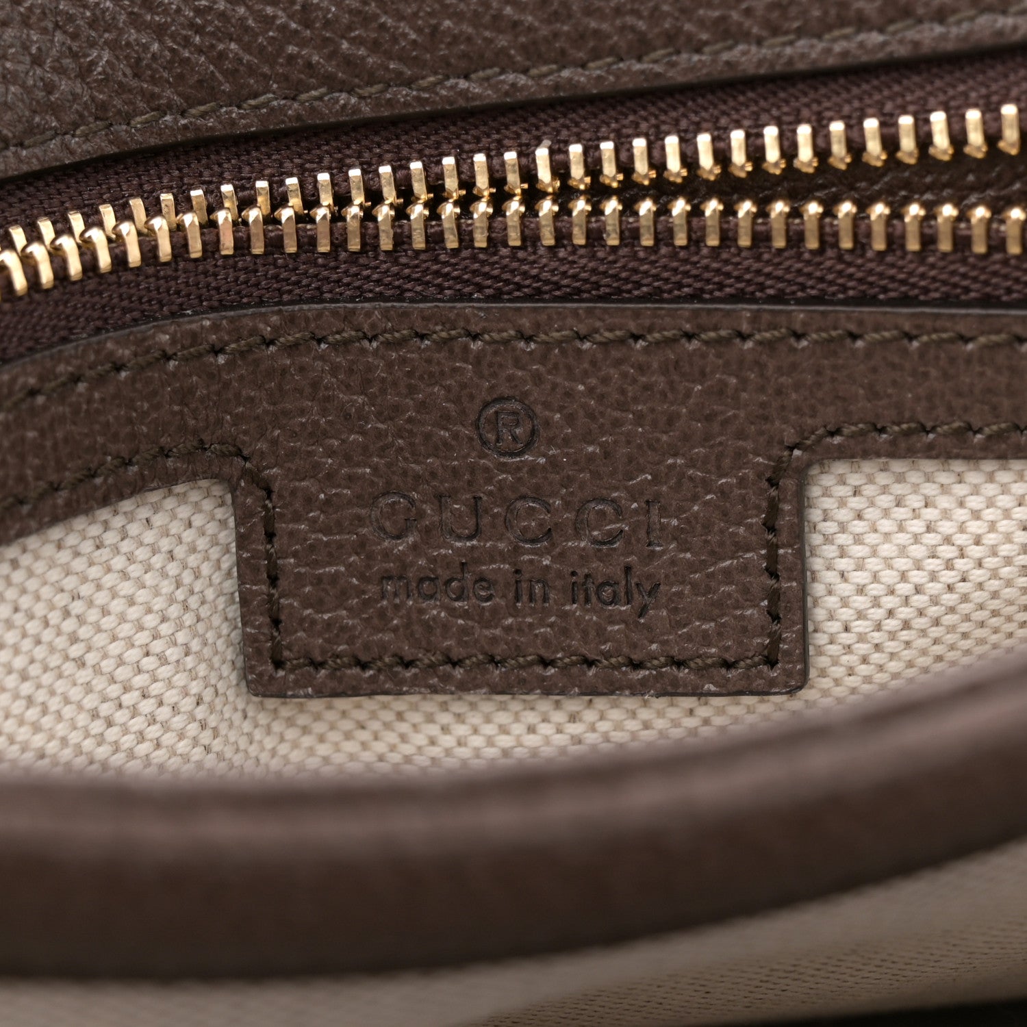 Gucci GG Supreme Monogram Textured Dollar Calfskin Web Medium Blondie Top Handle Shoulder Flap Bag Beige Ebony New Acero