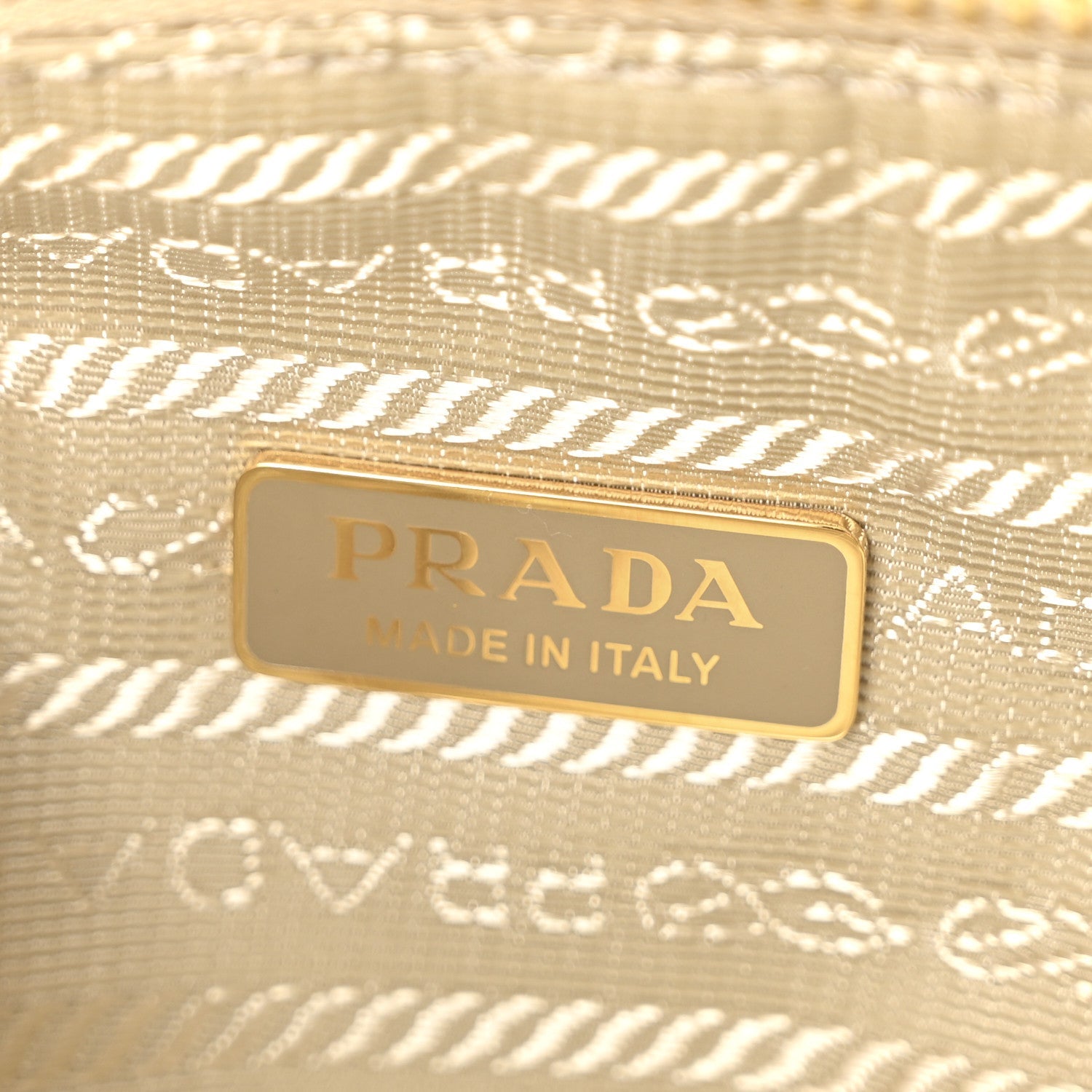 Prada Shearling Symbole Mini Triangle Bag Ecru White