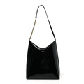 Saint Laurent Patent Calfskin Rendez-Vous Hobo Black