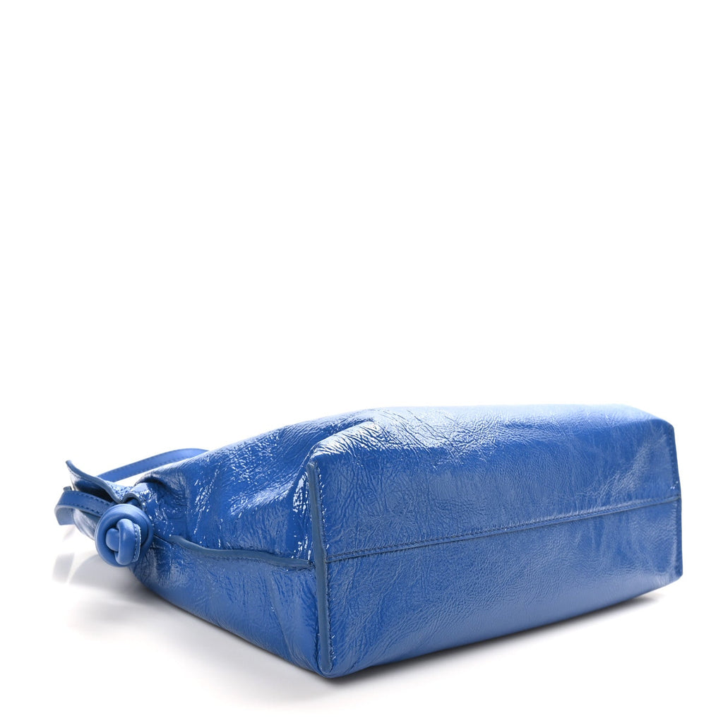 Loewe Crackle Patent Calfskin Medium Flamenco Knot Bag Royal Blue