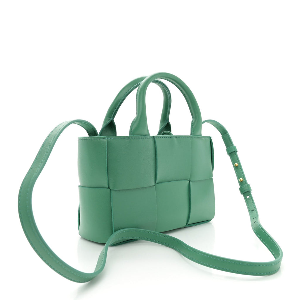 Bottega Veneta Nappa Maxi Intreccio Mini Arco Tote Green