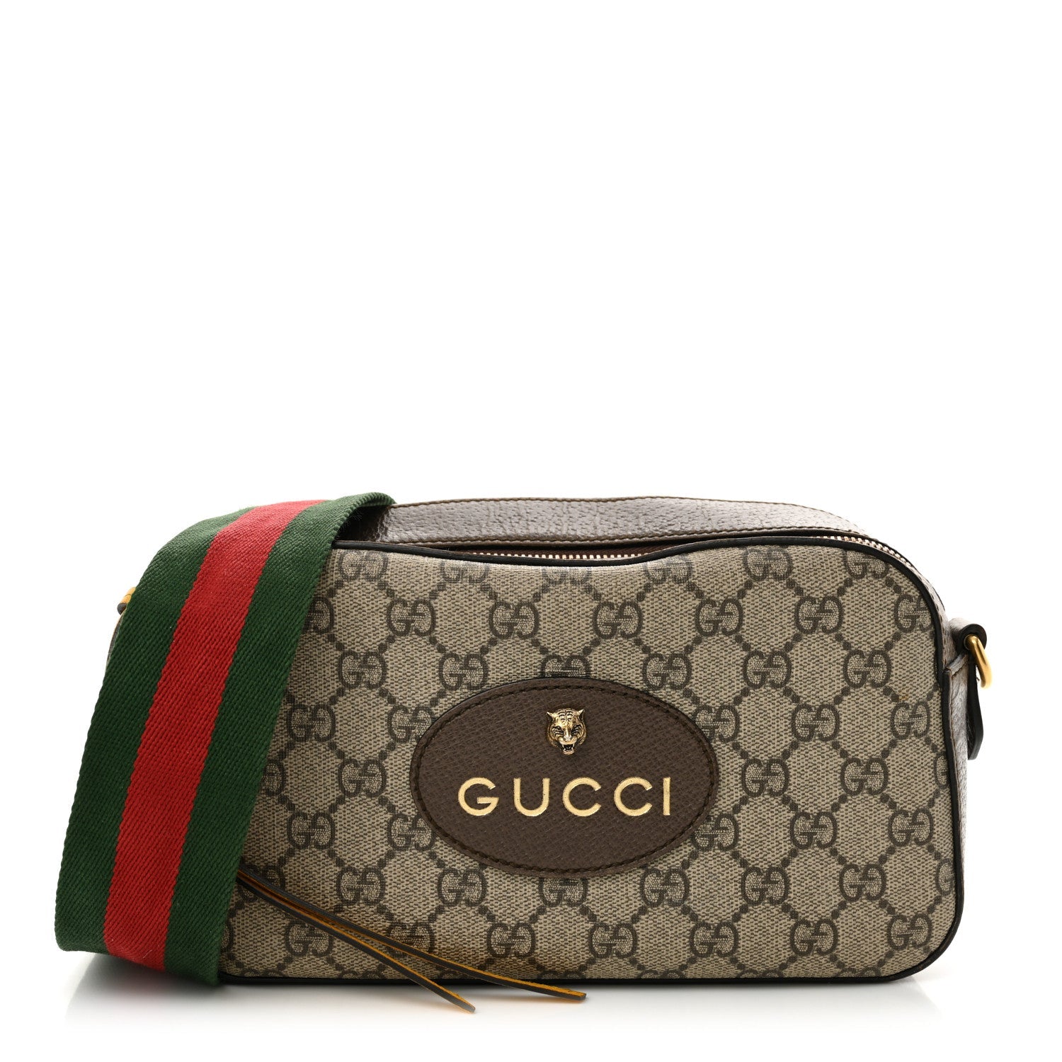 Gucci GG Supreme Monogram Web Neo Vintage Shoulder Bag Beige New Acero Crop
