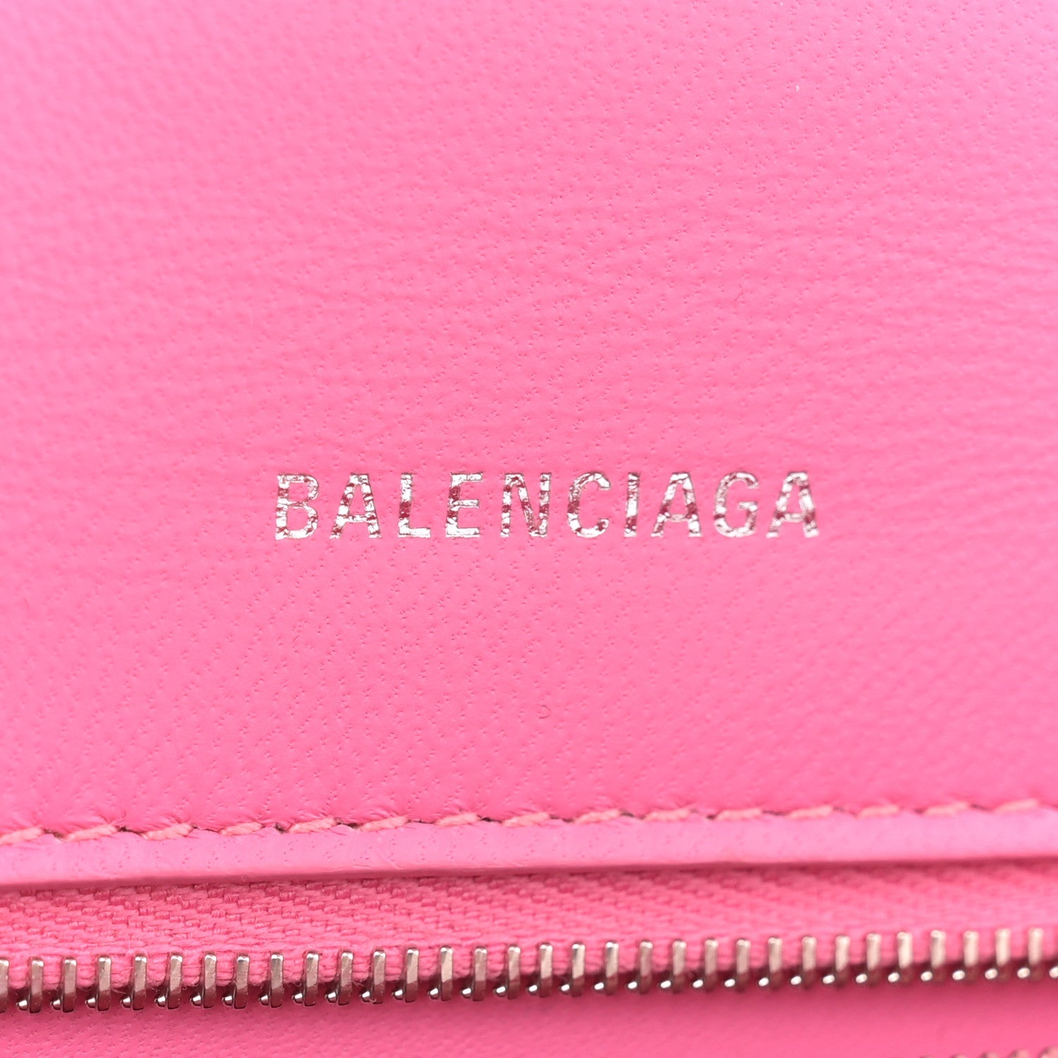 Balenciaga Shiny Calfskin Crocodile Embossed Small Hourglass Top Handle Bag Baby Pink