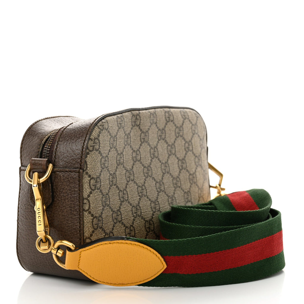 Gucci GG Supreme Monogram Web Neo Vintage Shoulder Bag Beige New Acero Crop