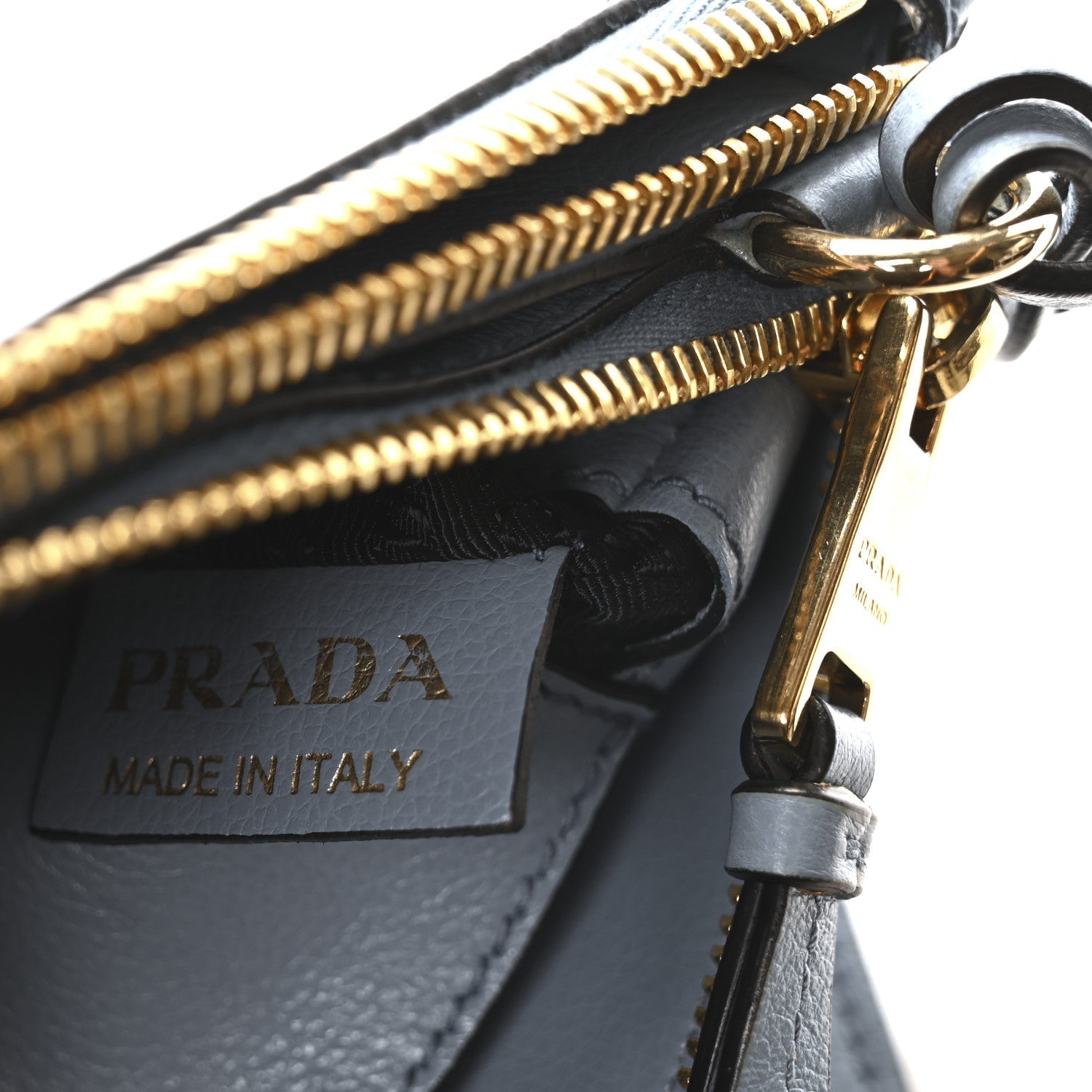 Prada Vitello Phenix Double Zip Crossbody Bag Light Blue