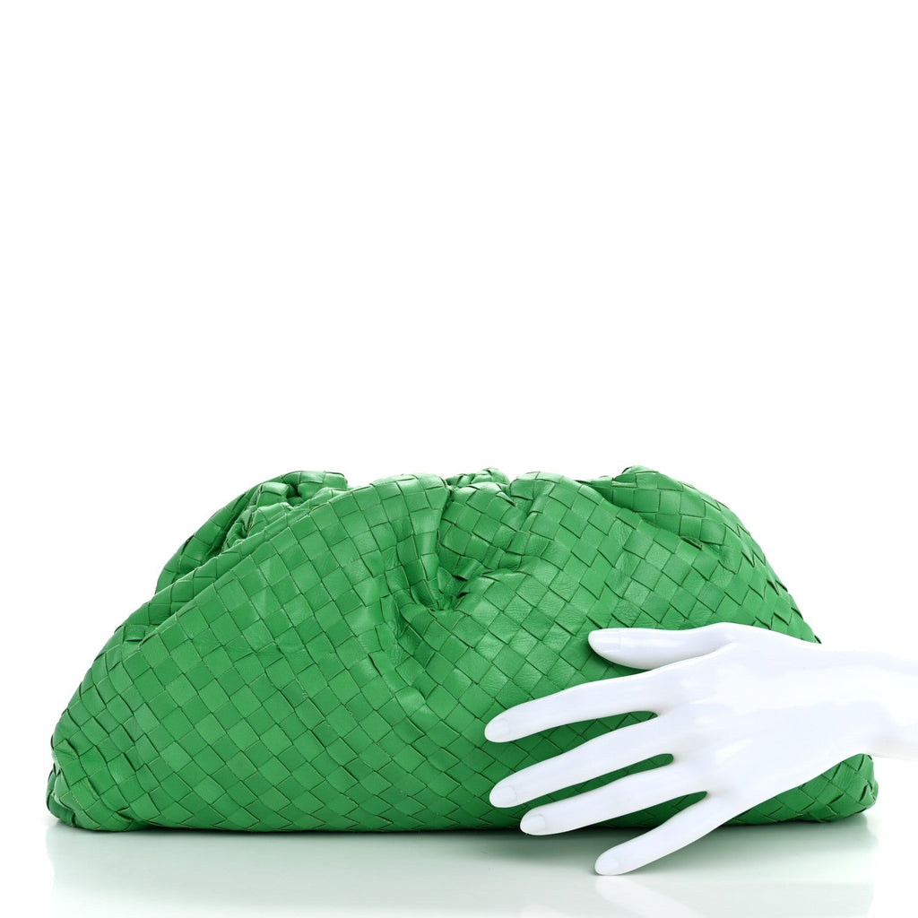 Bottega Veneta Nappa Maxi Intrecciato The Pouch Oversized Clutch Parakeet