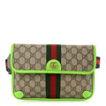 Gucci GG Supreme Monogram Web Small Ophidia Belt Bag Beige Ebony Electric Green