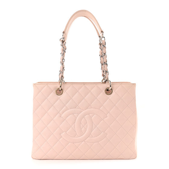 Chanel Caviar Quilted Grand Shopping Tote GST Light Pink
