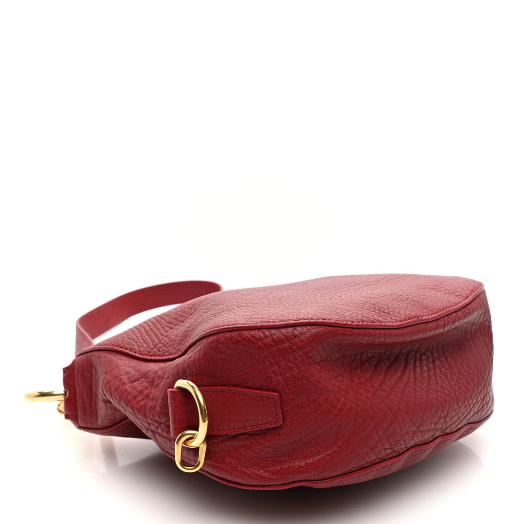 Burberry Grainy Calfskin Small Knight Bag Ruby