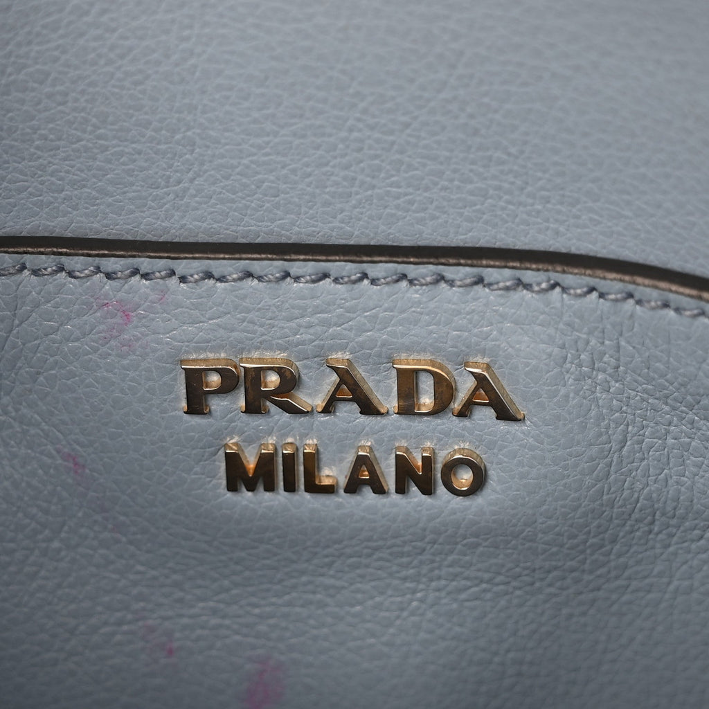 Prada Vitello Phenix Double Zip Crossbody Bag Light Blue