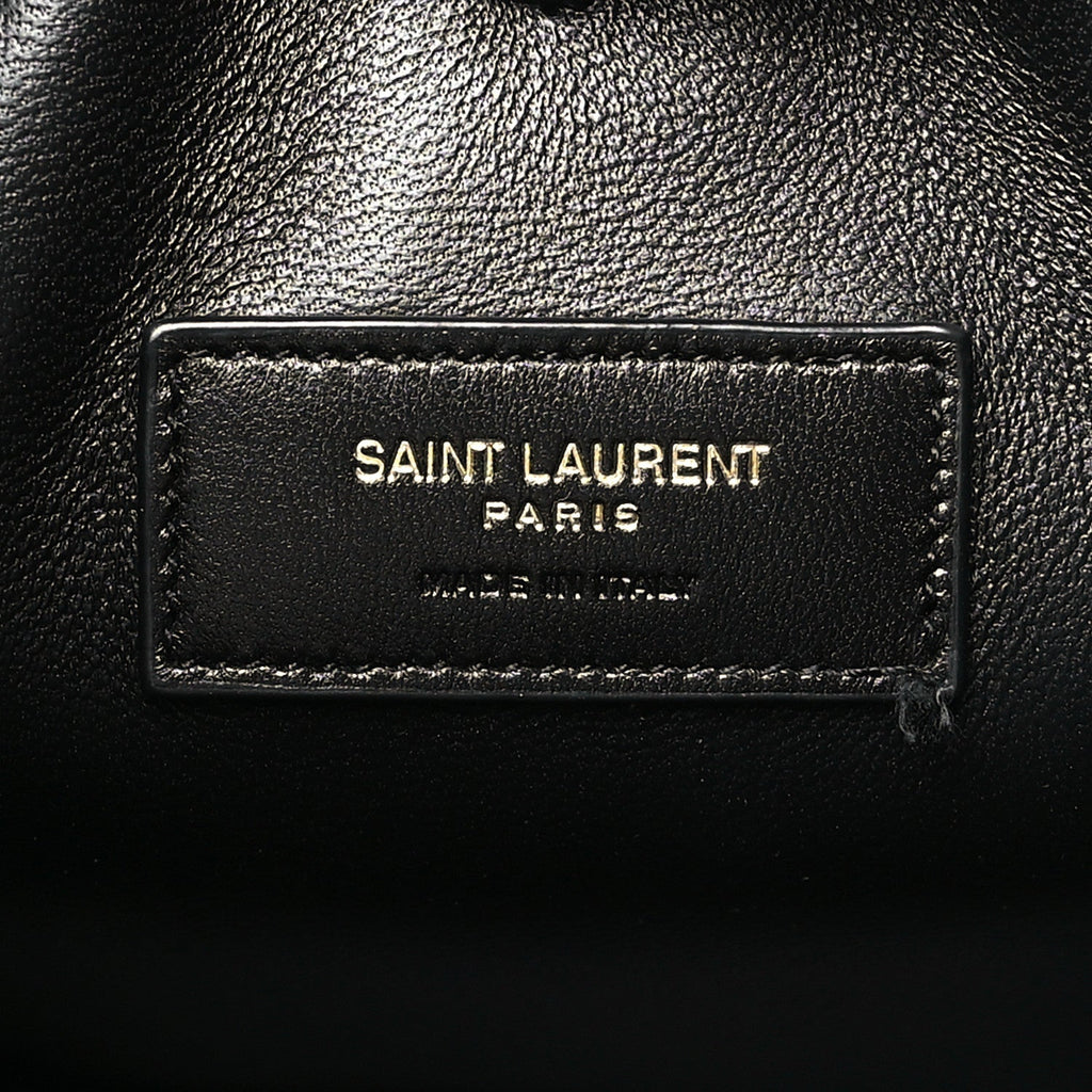 Saint Laurent Patent Calfskin Rendez-Vous Hobo Black