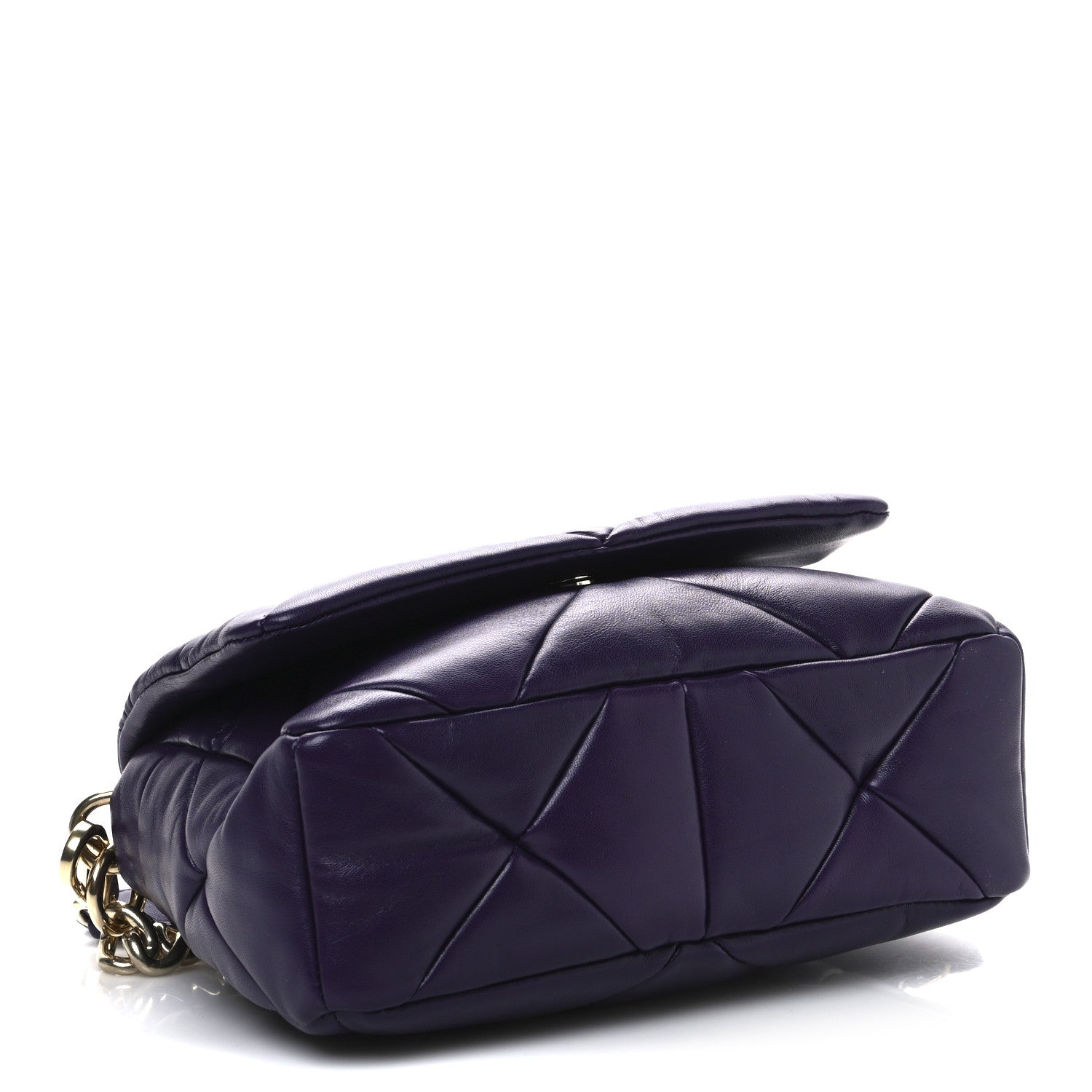 Prada Nappa Re-Nylon Triangle Quilted Patchwork System Flap Shoulder Bag Viola