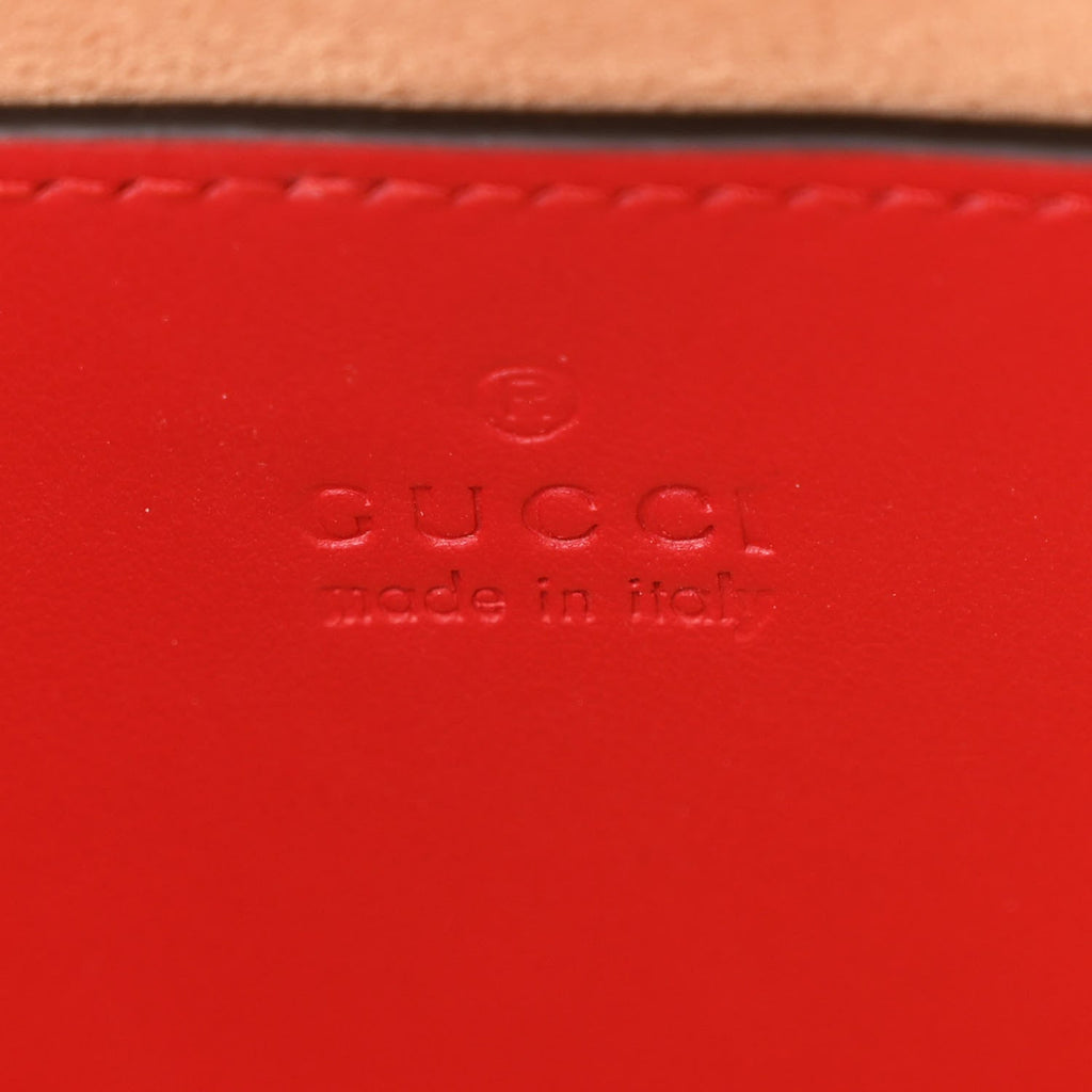 Gucci Calfskin Matelasse Diagonal Mini InterLocking G Heart Shoulder Bag Hibiscus Red
