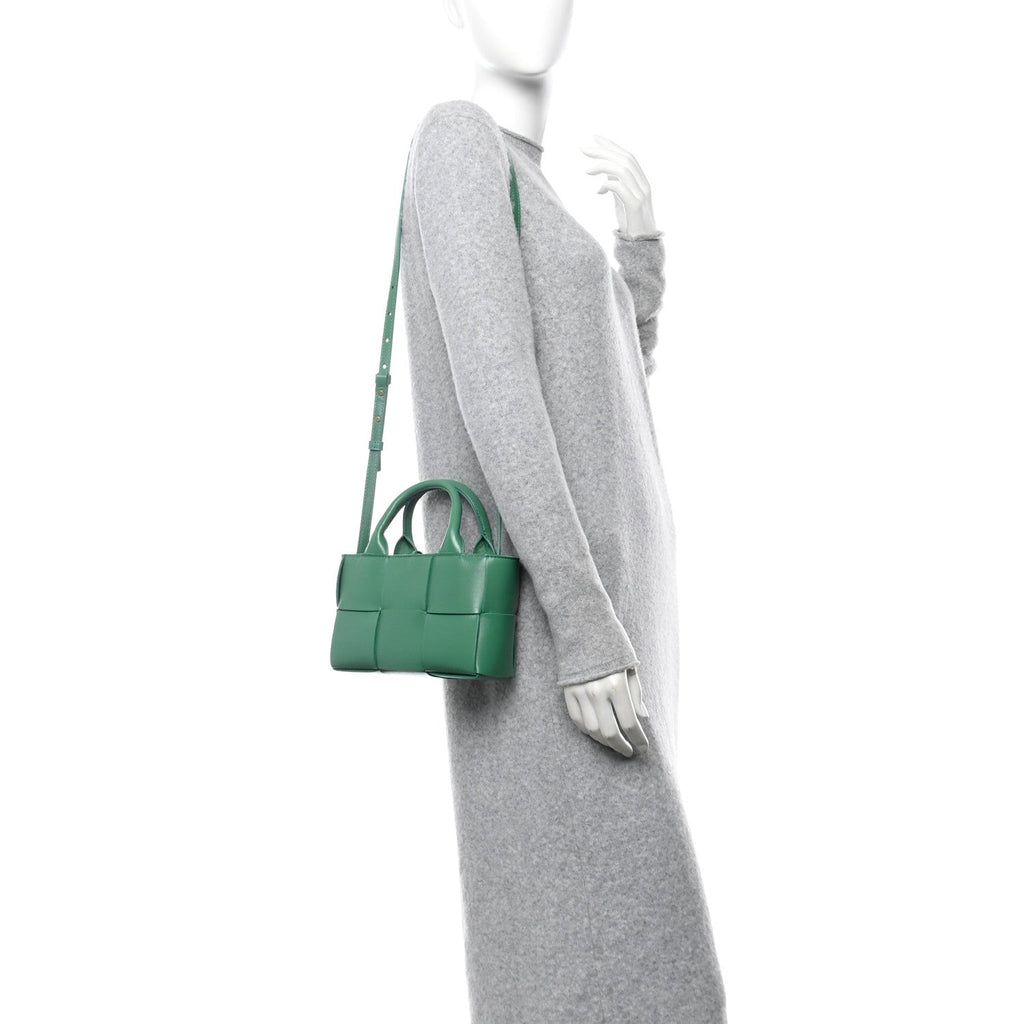 Bottega Veneta Nappa Maxi Intreccio Mini Arco Tote Green