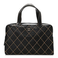 Chanel Calfskin Wild Stitch Top Handle Bag Black