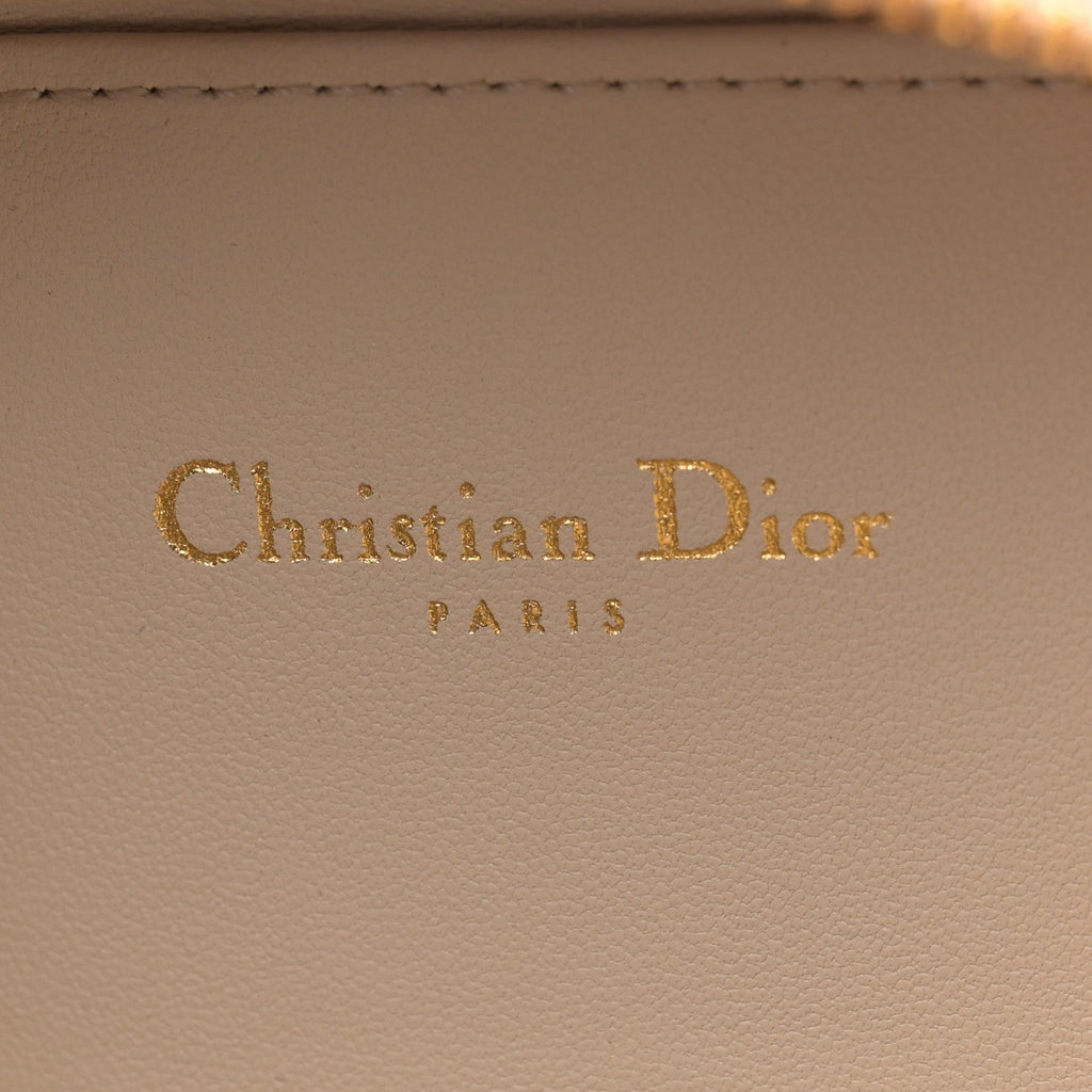 Christian Dior Calfskin CD Signature Oval Crossbody Camera Bag Caramel Beige