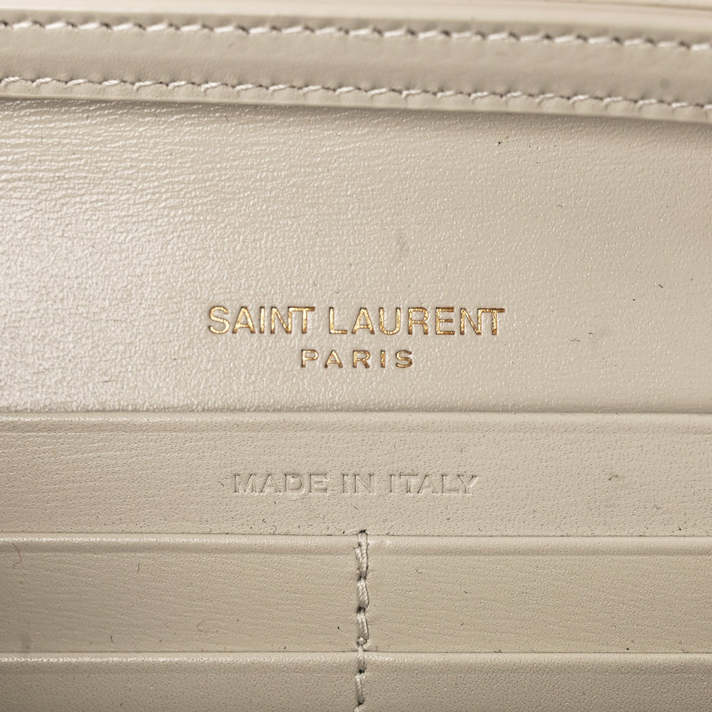 Saint Laurent Smooth Calfskin Le Maillon Chain Wallet Crema Soft