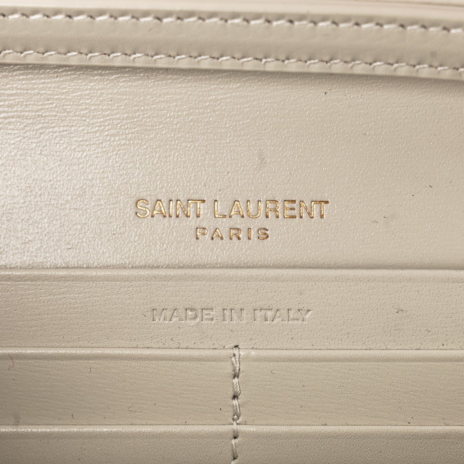Saint Laurent Smooth Calfskin Le Maillon Chain Wallet Crema Soft
