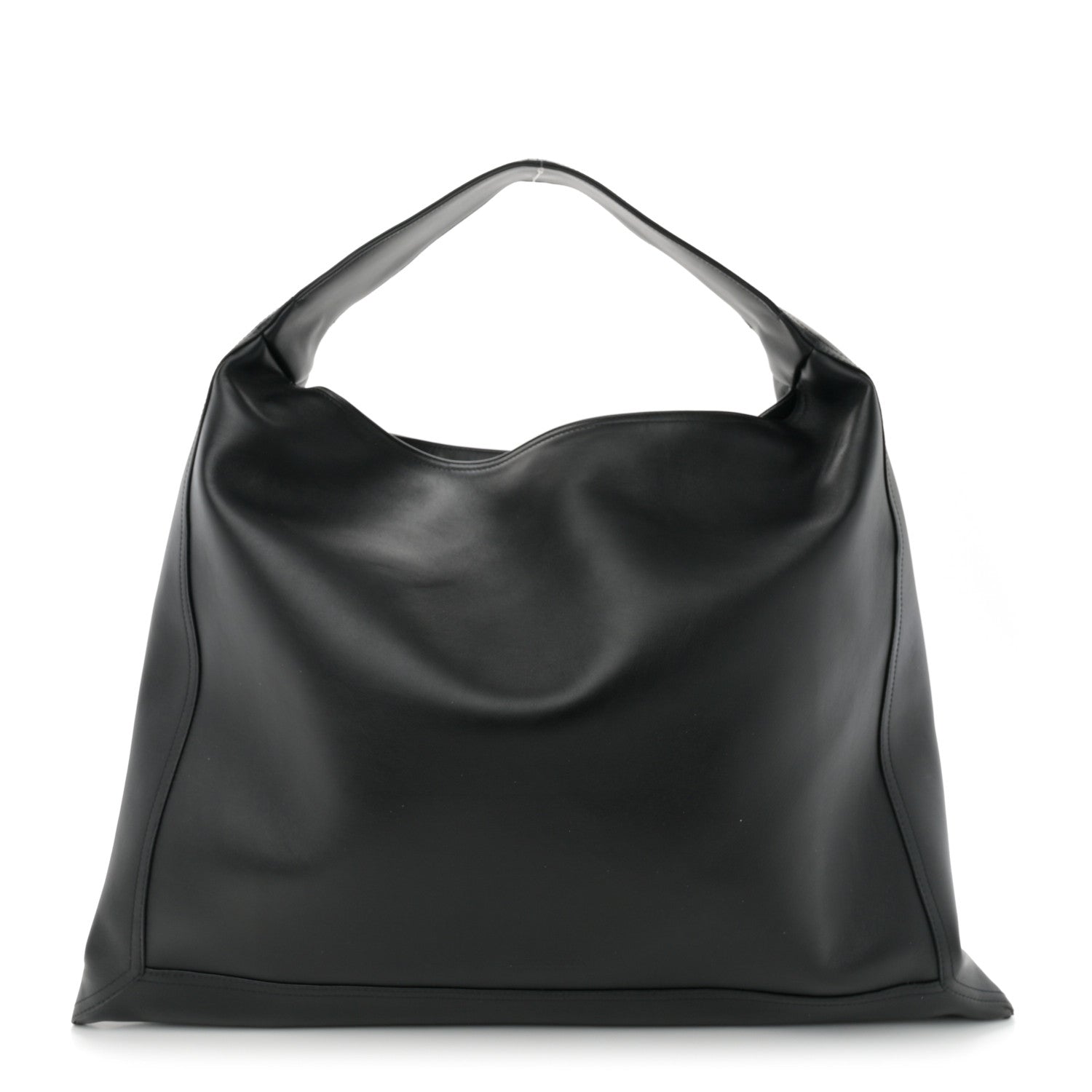 Bottega Veneta Silky Calfskin Large Hop Black