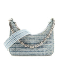 Givenchy Denim Mini Moon Cut Out Shoulder Bag Blue