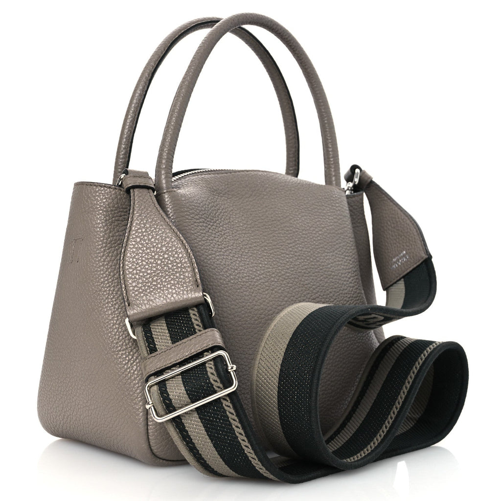 Prada Vitello Daino Soft Small Zippered Top Handle Bag Ninfea