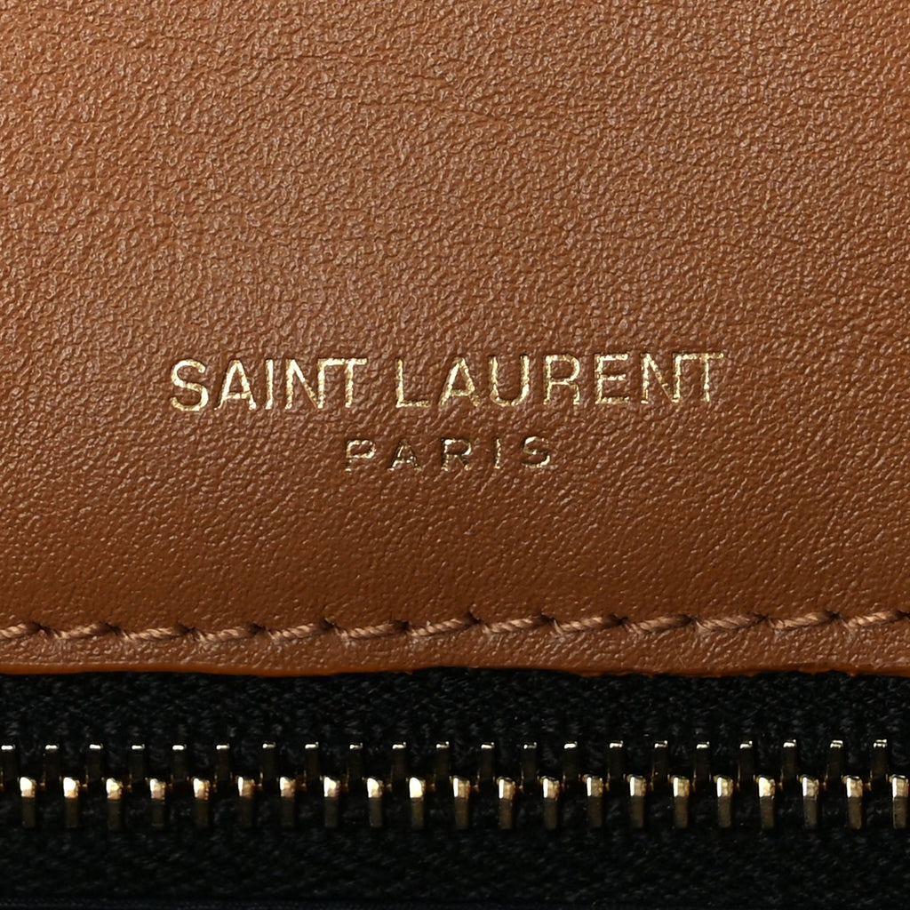 Saint Laurent Denim Suede Monogram Medium Niki Chain Satchel  Blue Cinnamon