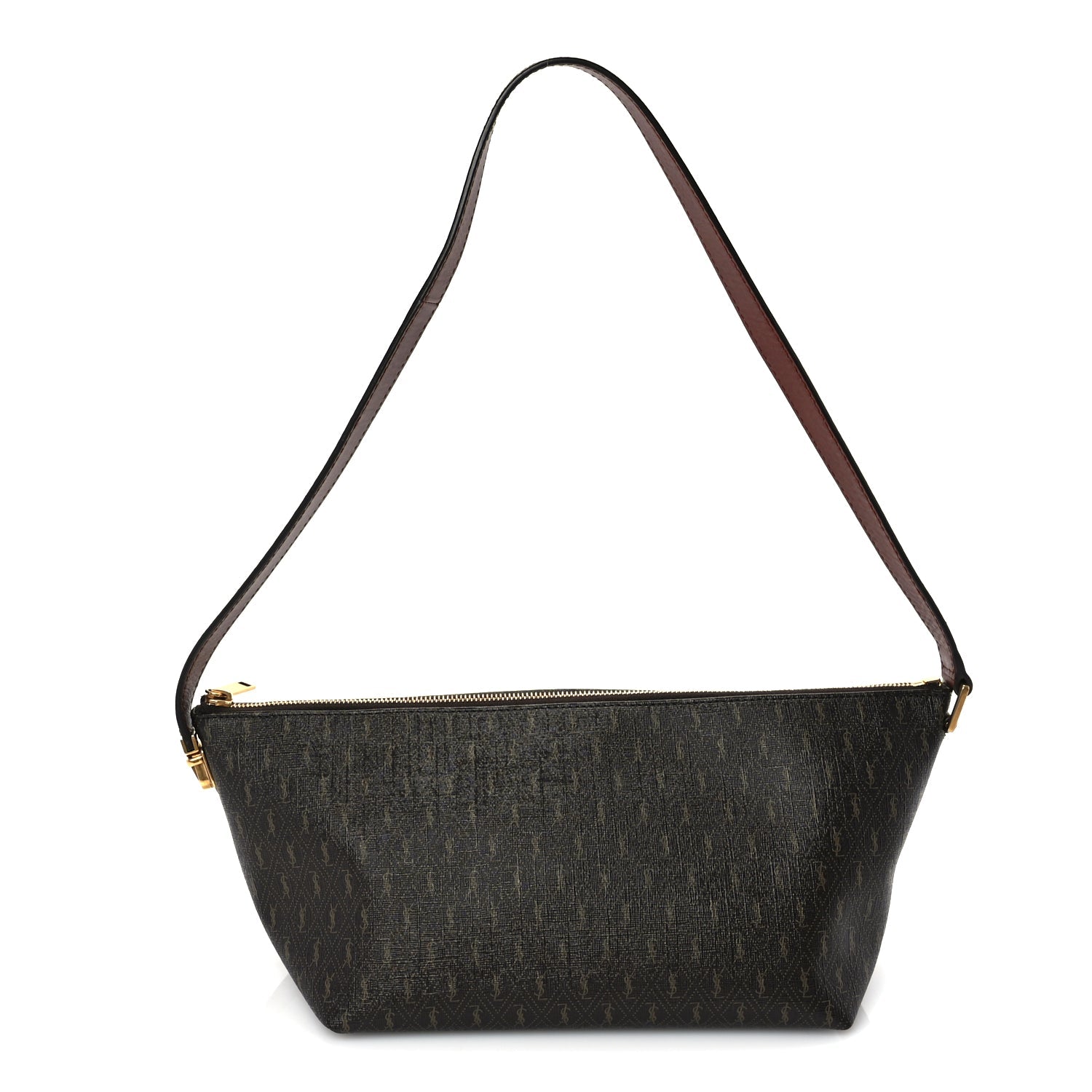 Saint Laurent Canvas Smooth Calfskin Le Monogramme Crossbody Bag Chestnut