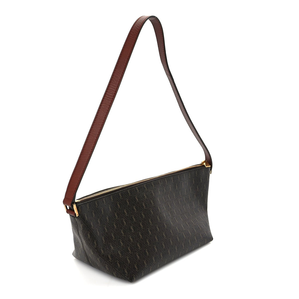 Saint Laurent Canvas Smooth Calfskin Le Monogramme Crossbody Bag Chestnut