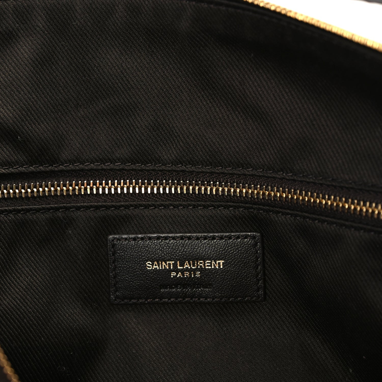 Saint Laurent Canvas Smooth Calfskin Le Monogramme Crossbody Bag Chestnut