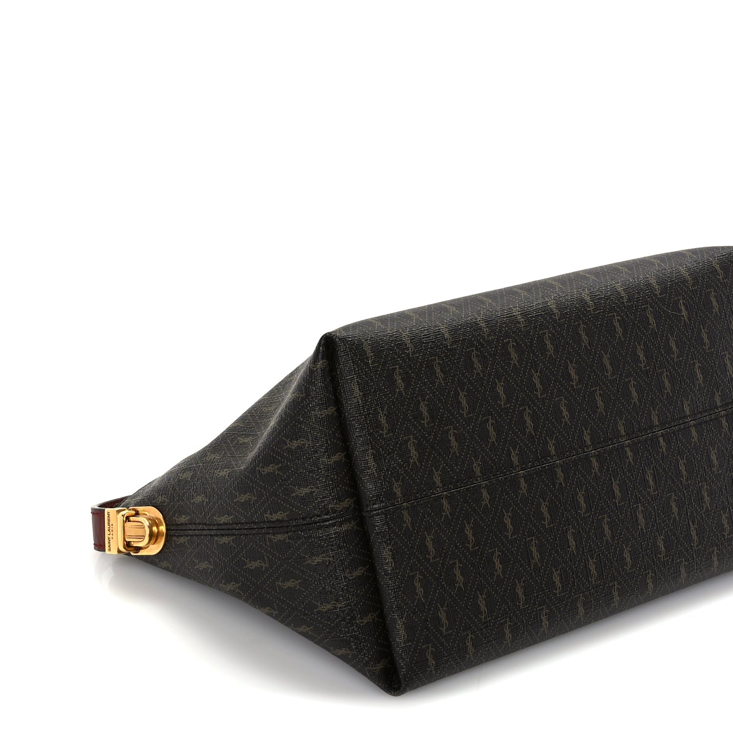 Saint Laurent Canvas Smooth Calfskin Le Monogramme Crossbody Bag Chestnut