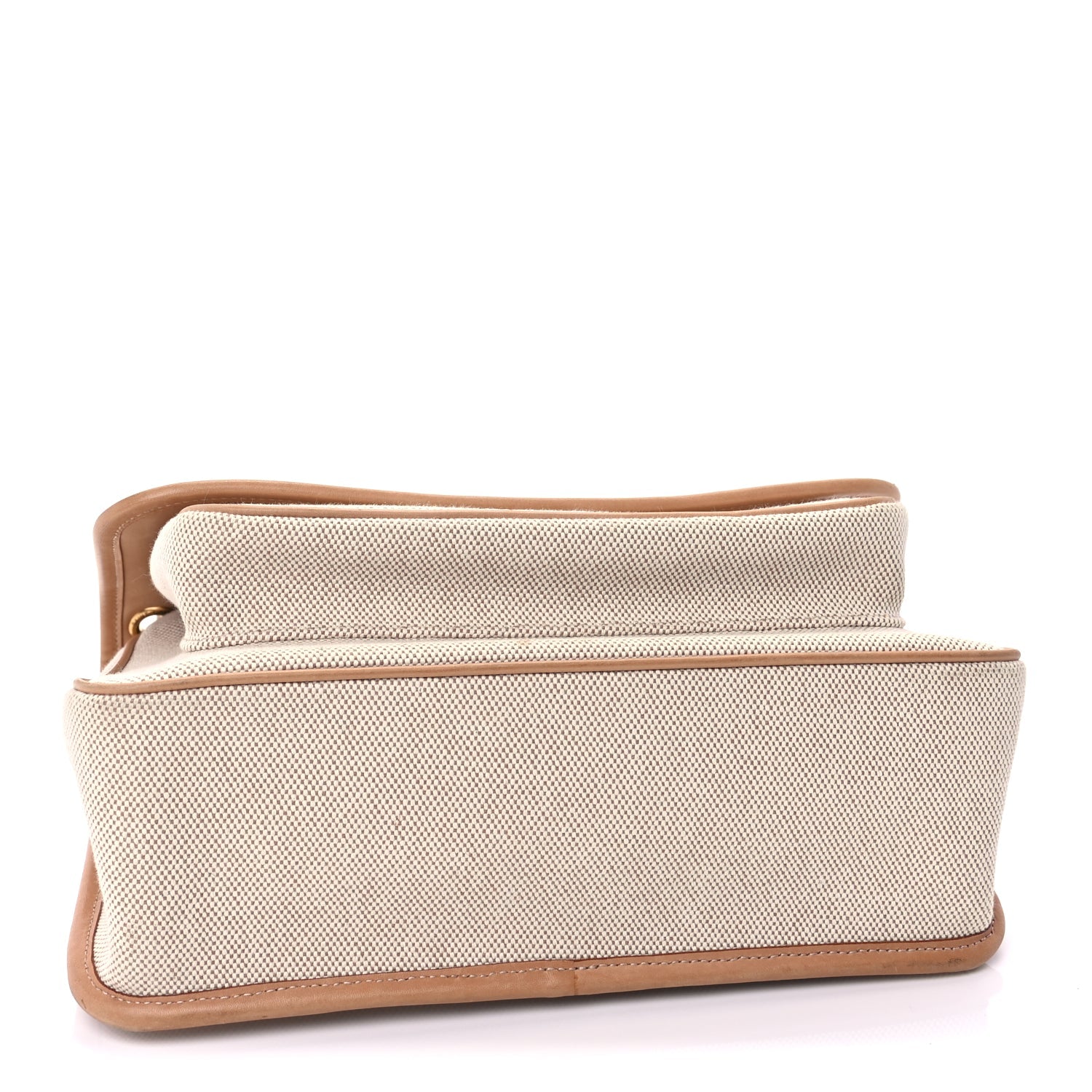 Saint Laurent Cotton Canvas Vintage Calfskin Monogram Medium Niki Chain Satchel  Cream Tan