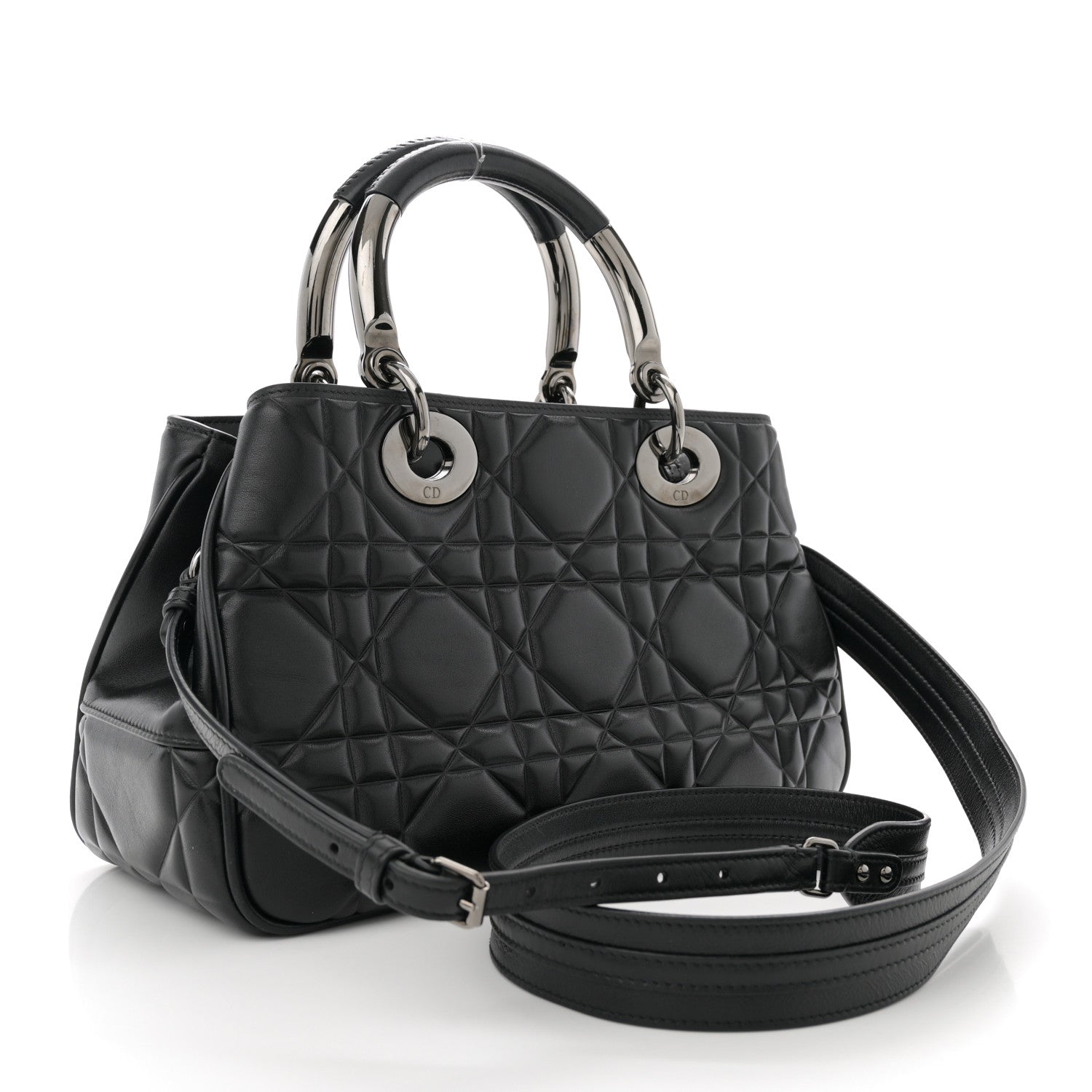Christian Dior Calfskin Cannage Medium The Lady 95.22 Black