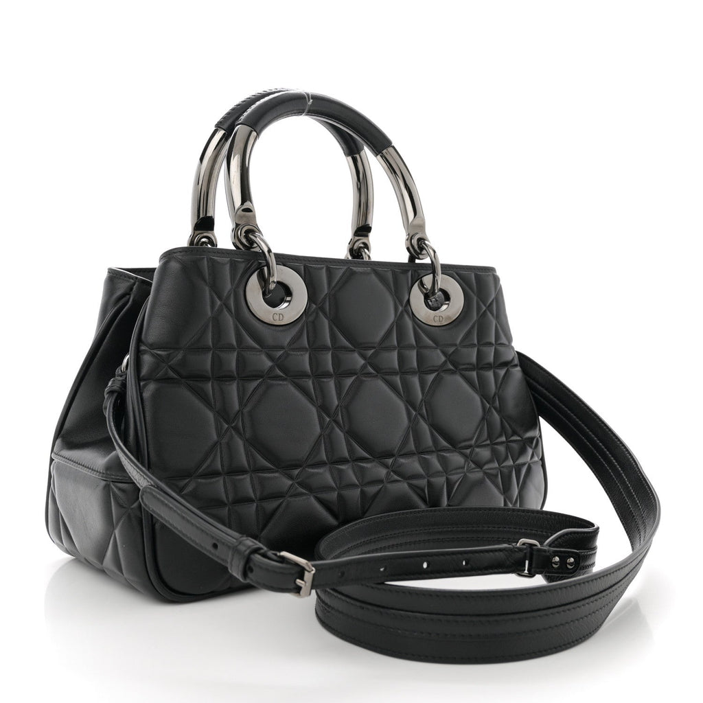 Christian Dior Calfskin Cannage Medium The Lady 95.22 Black
