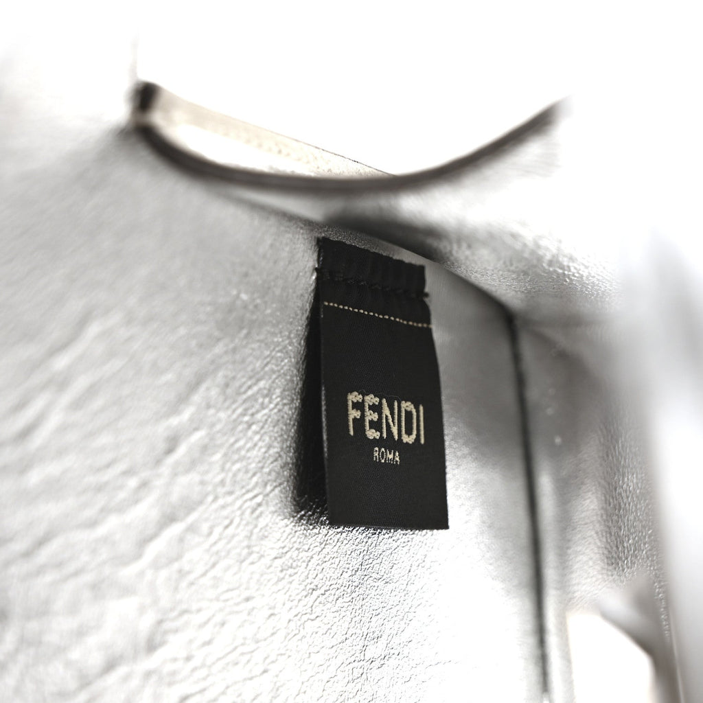 Fendi Crystal Vitello Laminato FF Petite Peekaboo I SEE U Satchel Crystal Argento