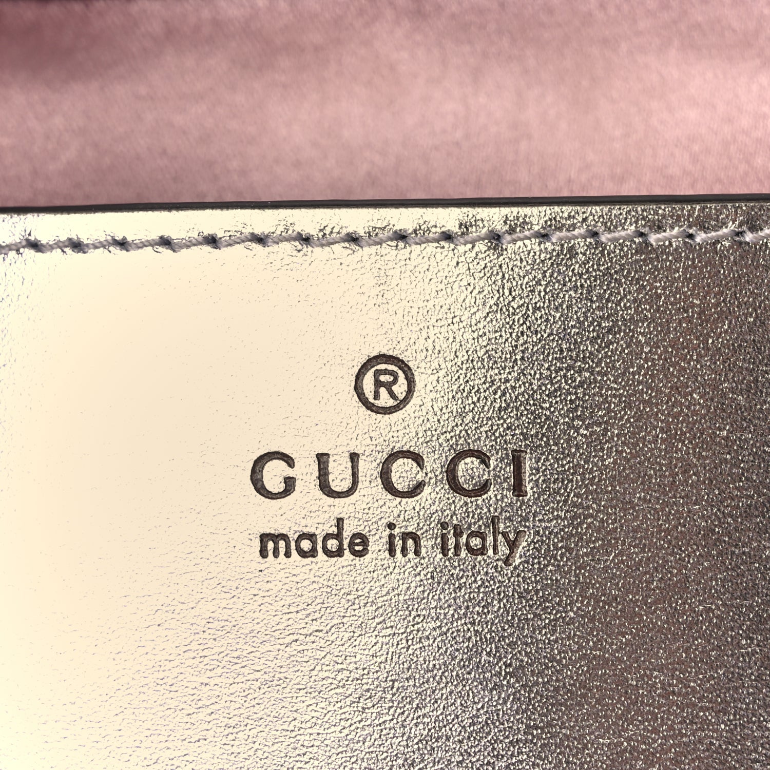 Gucci Iridescent Nappa Chevron Matelasse Mini GG Marmont Shoulder Bag Iridescent Escape Pink