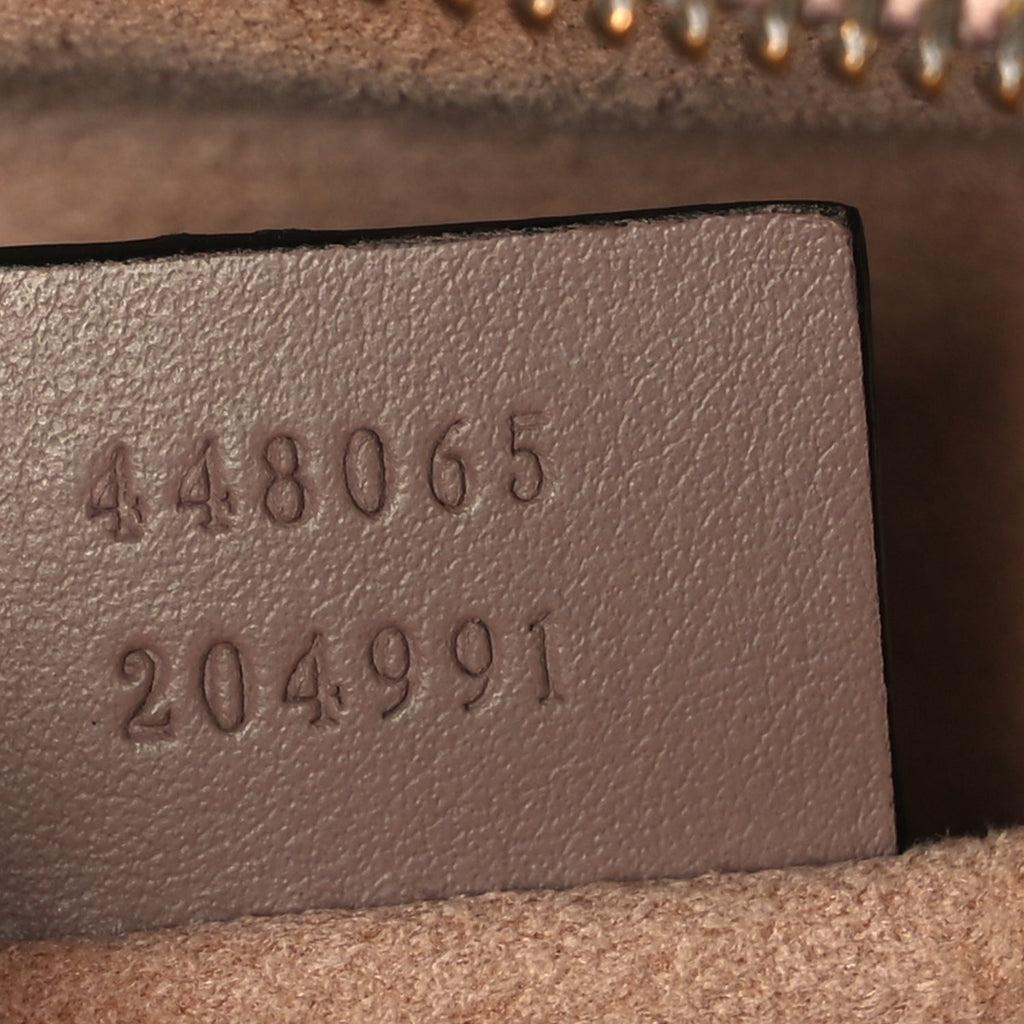 Gucci Calfskin Matelasse Mini GG Marmont Chain Shoulder Bag  Perfect Pink