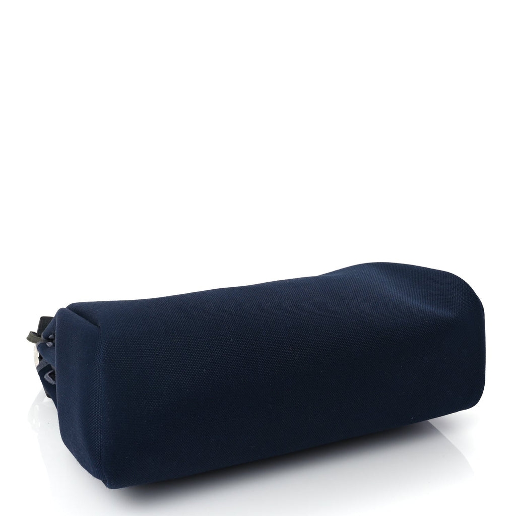 Hermes Military Toile Vache Hunter Herbag Zip Retourne 31 PM Bleu Marine Black