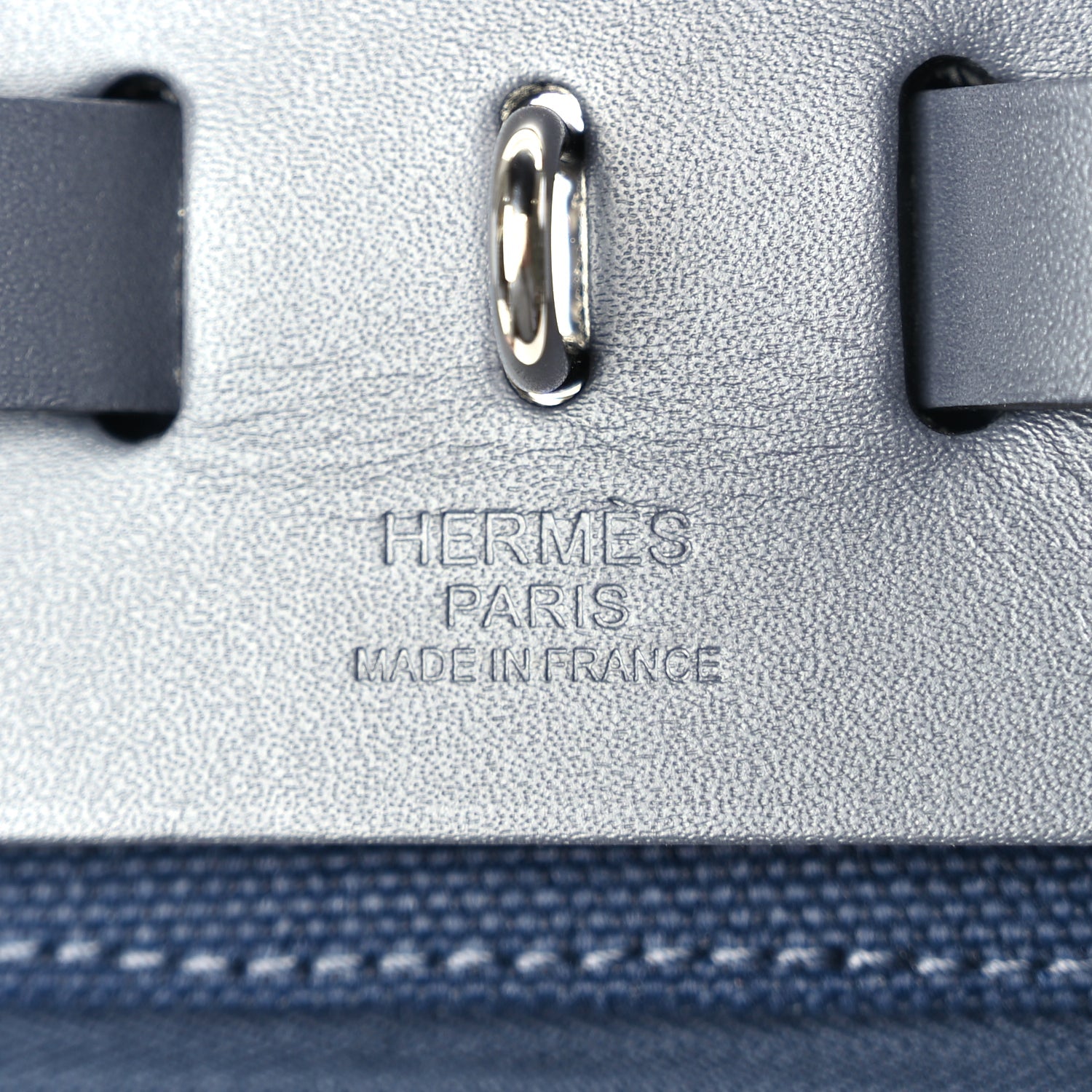 Hermes Military Toile Vache Hunter Herbag Zip Retourne 31 PM Bleu Marine Black