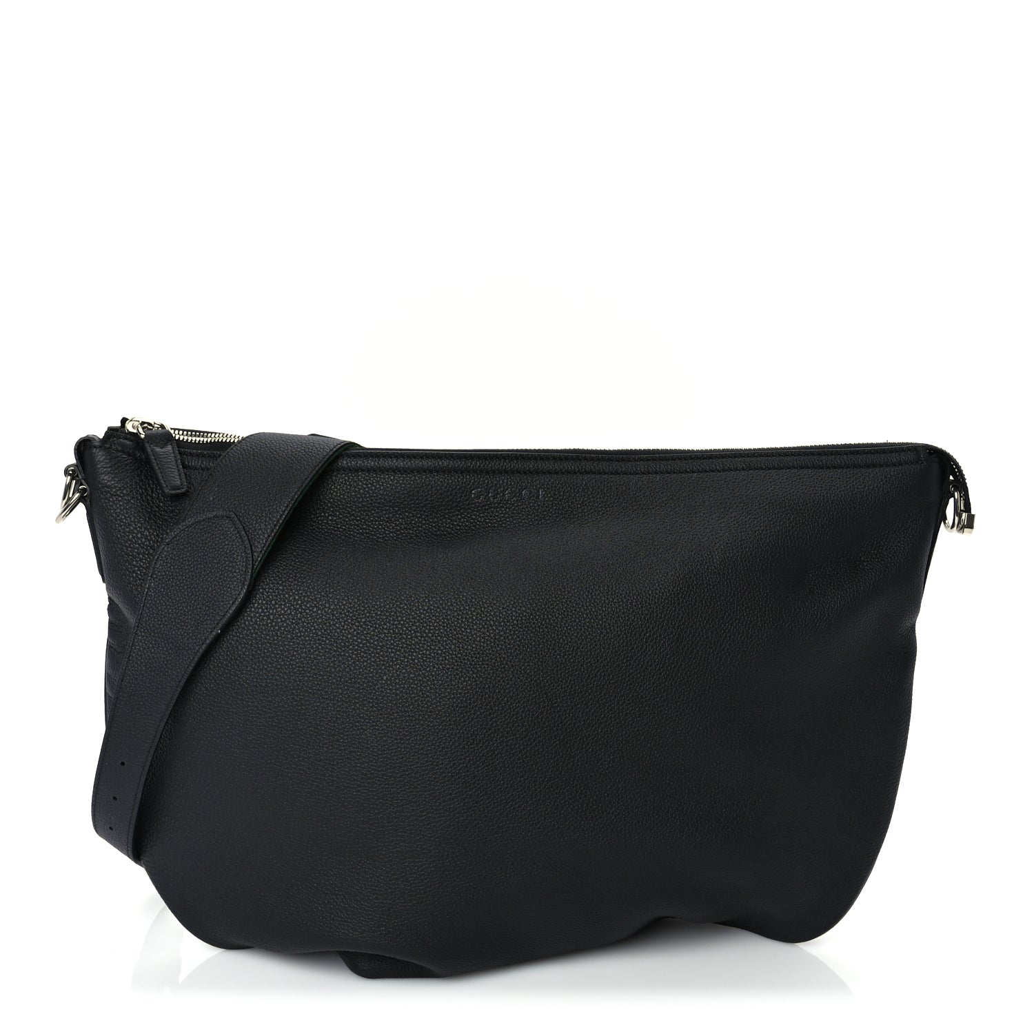 Gucci Grained Calfskin Large B Shoulder Bag Black