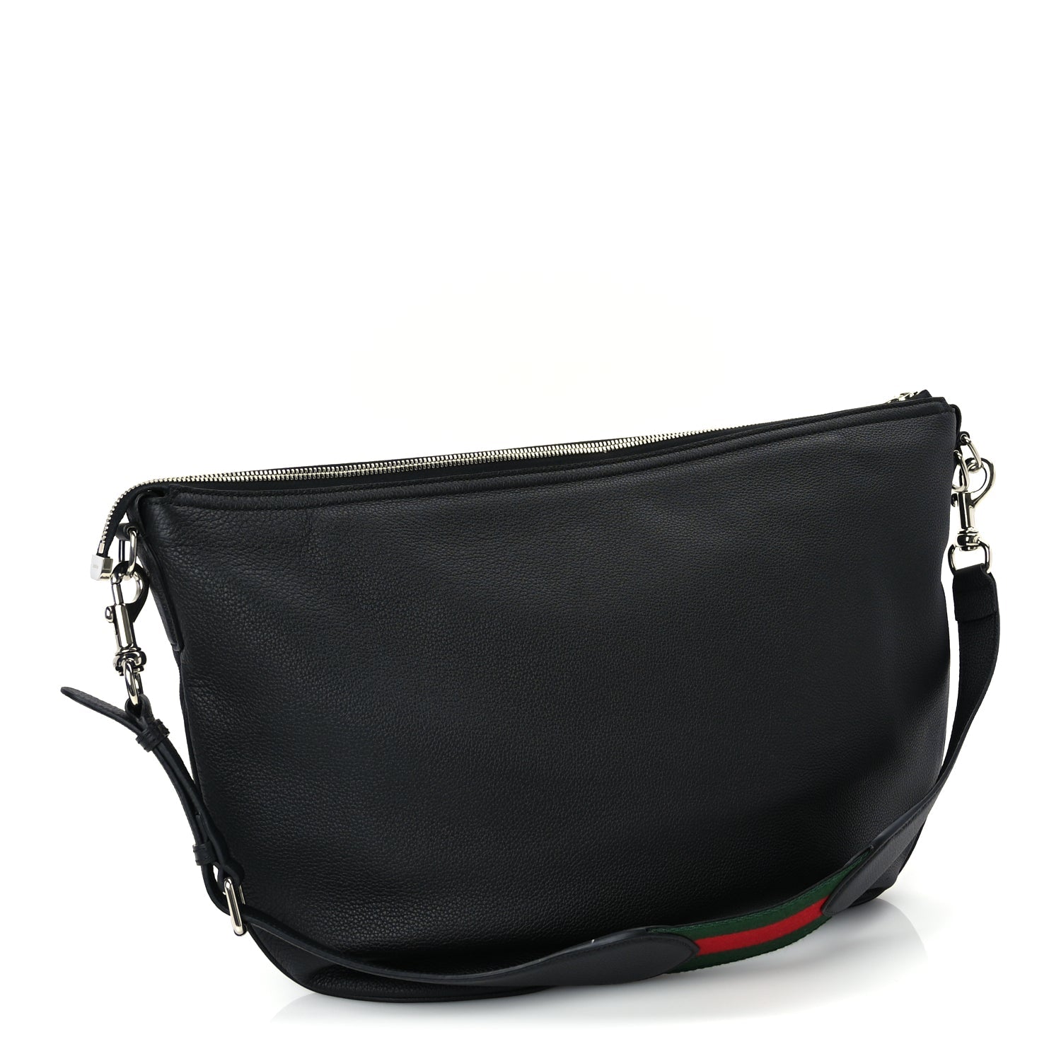 Gucci Grained Calfskin Large B Shoulder Bag Black