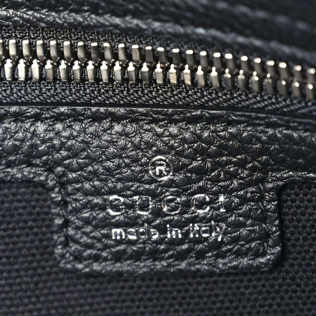 Gucci Grained Calfskin Large B Shoulder Bag Black