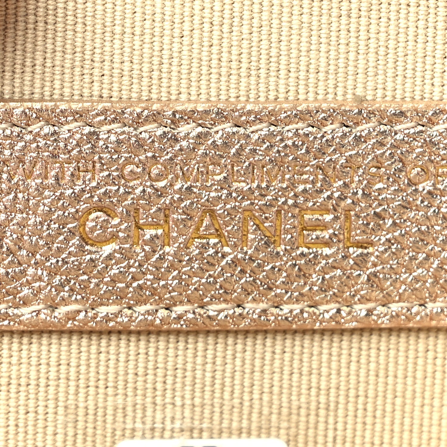 Chanel Metallic Lambskin Quilted Round Clip On Coin Purse Airpods Case  Gold