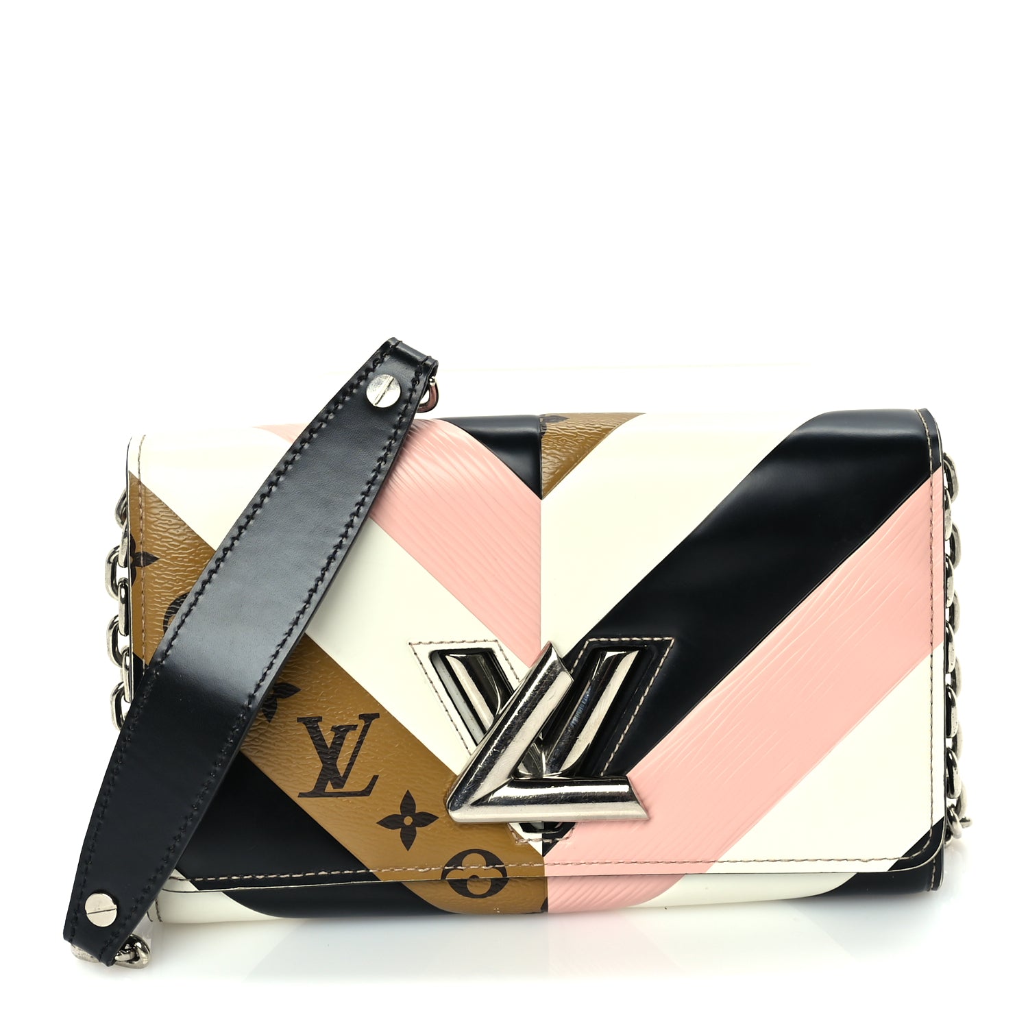 Louis Vuitton Epi Reverse Monogram Twist Chain Wallet Rose Ballerine