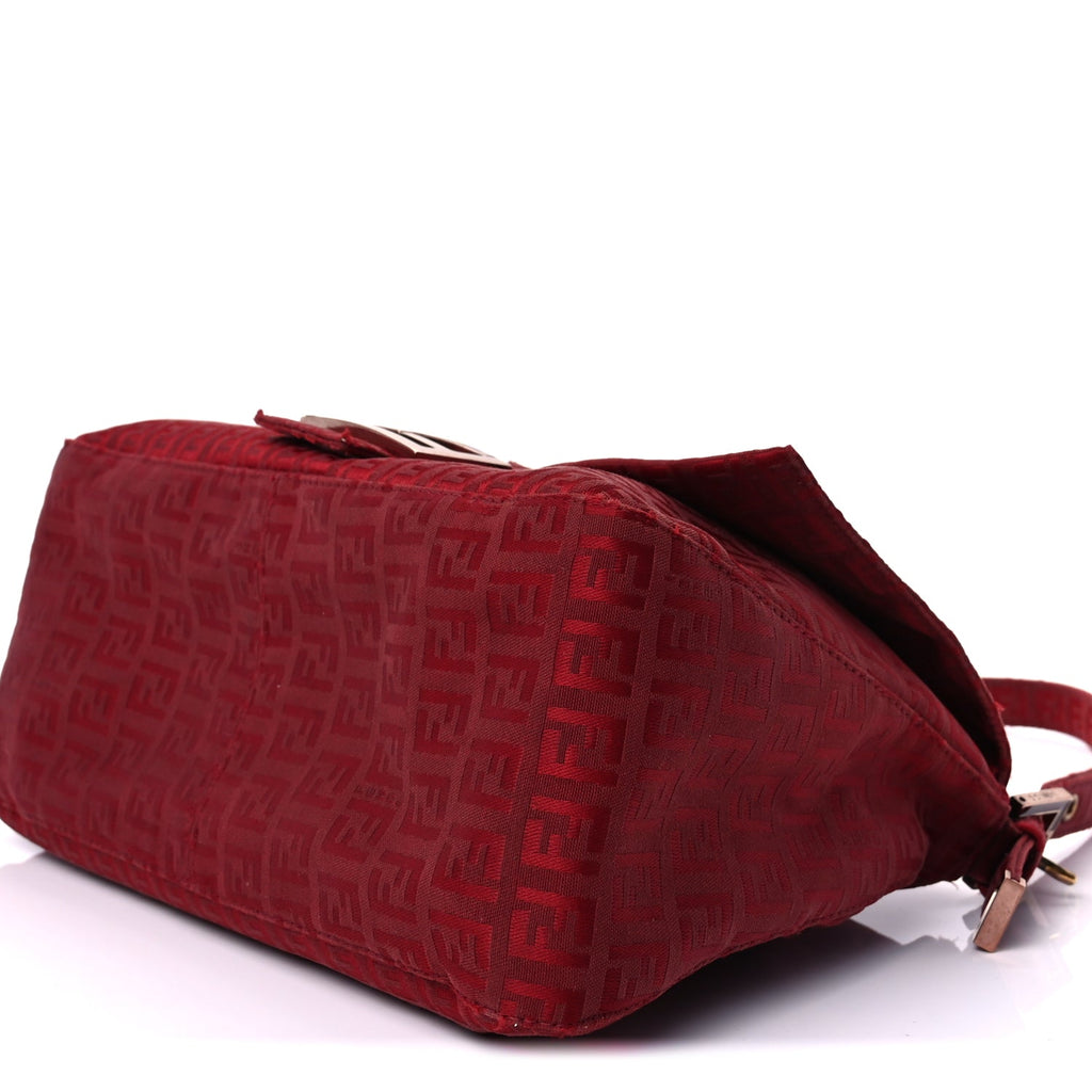 Fendi Zucchino Mama Baguette Bordeaux Rubino