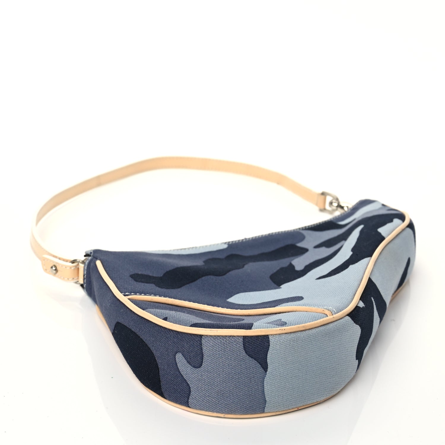 Christian Dior Canvas Camouflage Mini Saddle Pochette Blue