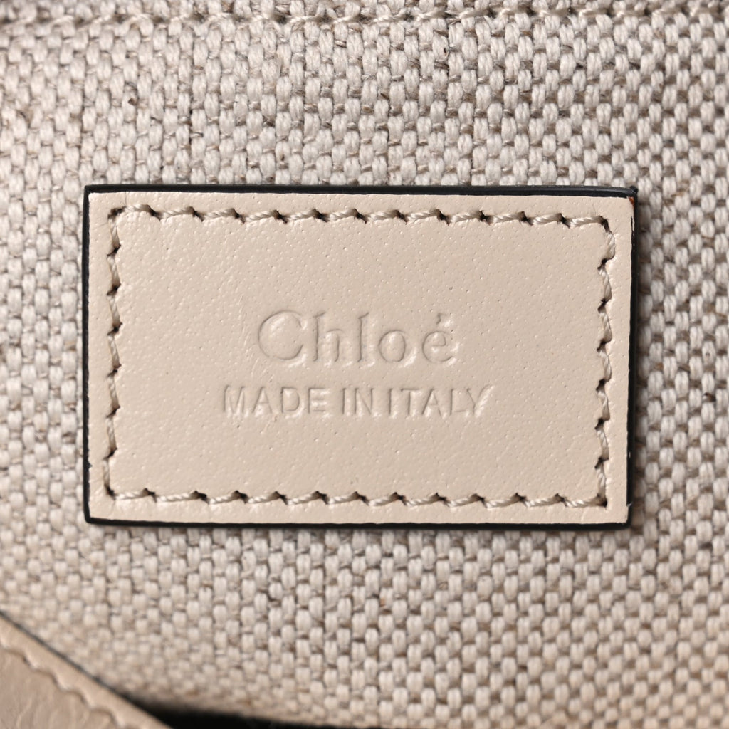 Chloe  Shiny Calfskin Medium Double Carry Camera Bag Sweet Beige