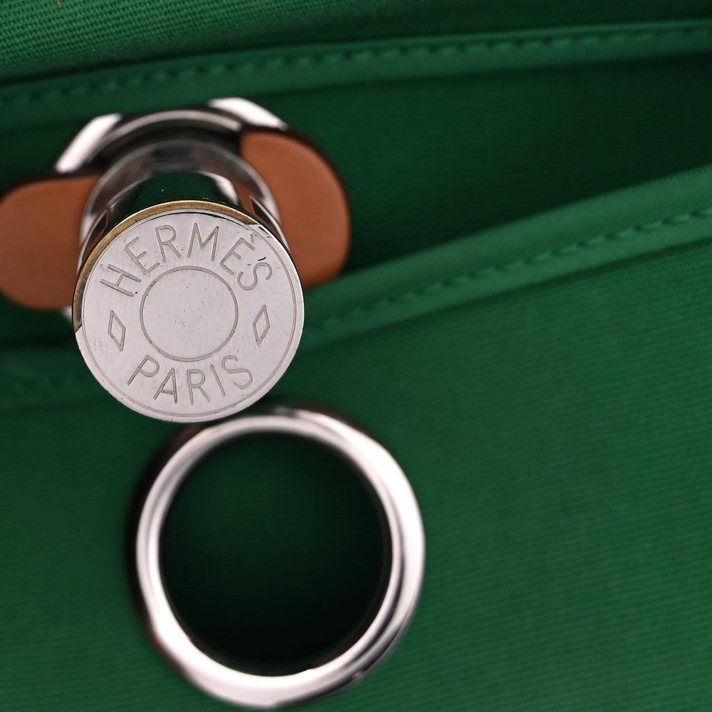 Hermes Vache Hunter Toile Herbag Zip 31 PM  Bambou Natural