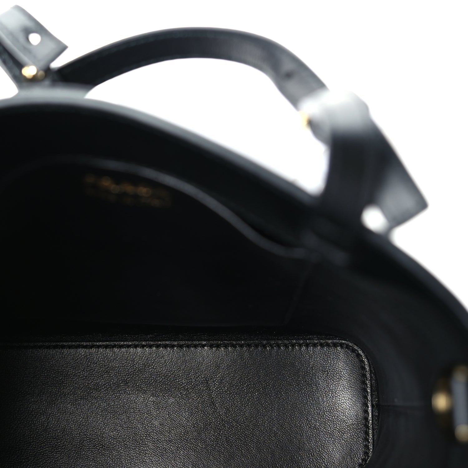 Prada Calfskin Metal Triangle Logo Tote  Black
