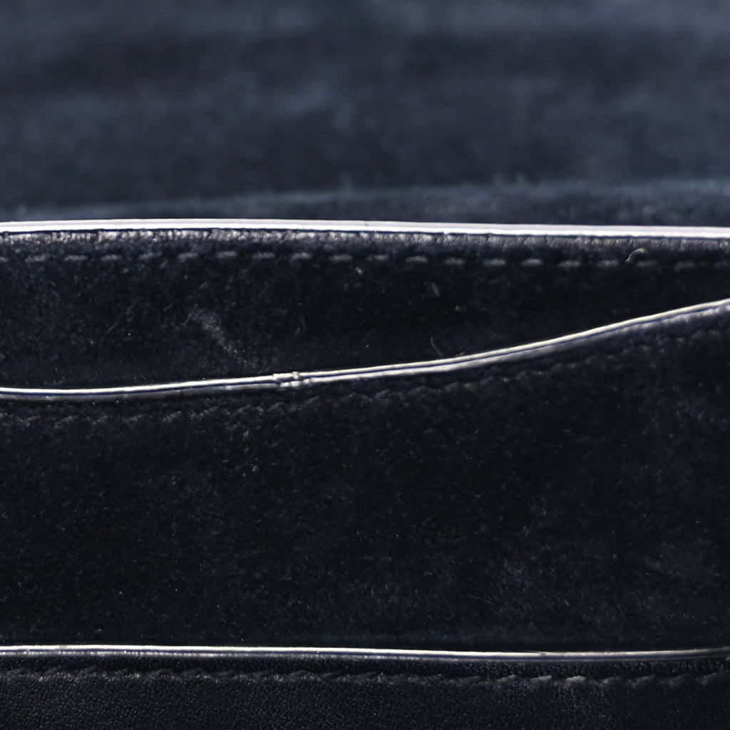 Saint Laurent Crocodile Embossed Calfskin Small Kaia Satchel Black